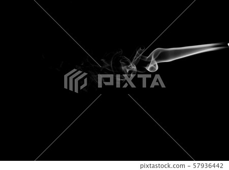 White smoke on black background 57936442