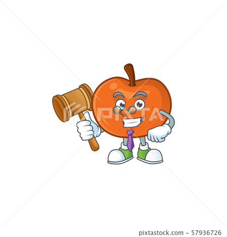 Judge fruit tangerine cartoon character with mascot Judge fruit tangerine cartoon character with mascot 57936726