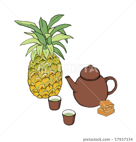 Taiwan teaware and pineapple cake Taiwan teaware and pineapple cake 57937334