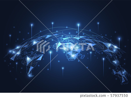Global network connection. World map point 57937550