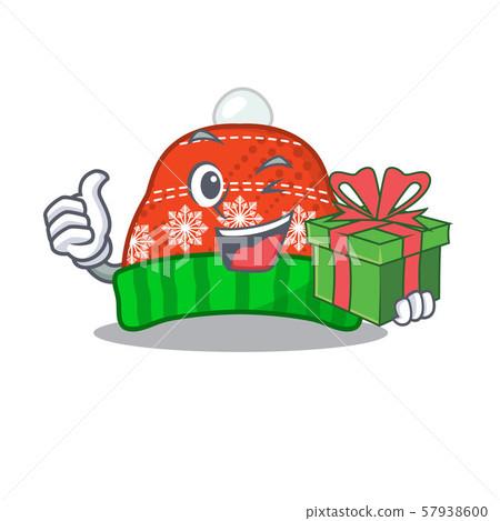 With gift winter hat in a cartoon bag With gift winter hat in a cartoon bag 57938600
