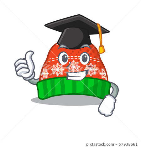 Graduation winter hat in the mascot shape 57938661