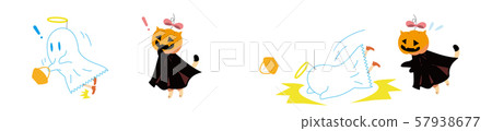 Cat Jack O Lantern enjoys Halloween 5 Cat Jack O Lantern enjoys Halloween 5 57938677