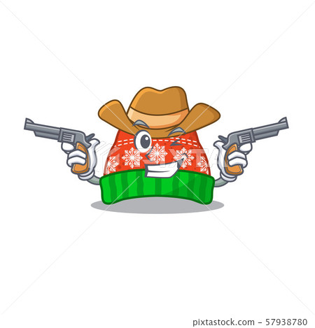 Cowboy winter hat isolated in the character 57938780