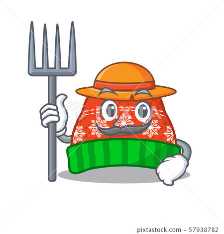 Farmer winter hat isolated in the character 57938782