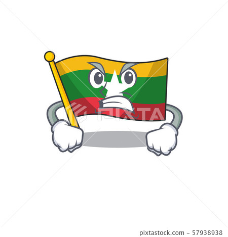 Angry Flag myanmar character shaped on cartoon Angry Flag myanmar character shaped on cartoon 57938938
