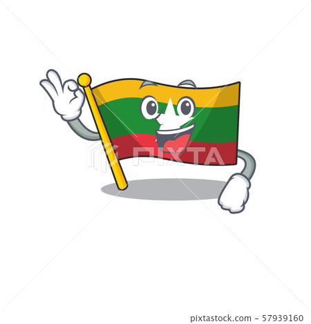 Okay flag myanmar was hoisted cartoon pole 57939160