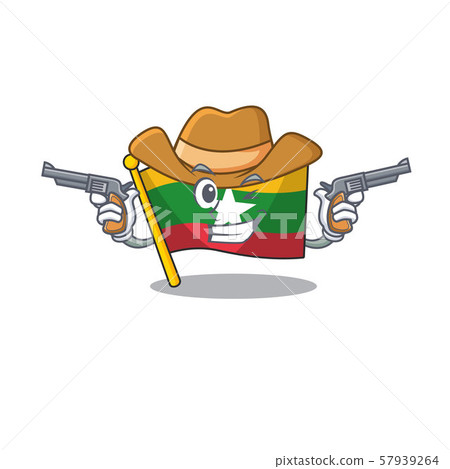 Cowboy flag myanmar isolated in the mascot Cowboy flag myanmar isolated in the mascot 57939264