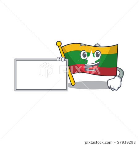 With board flag myanmar isolated in the mascot 57939298