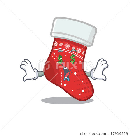 Money eye christmas stocking character in a bag Money eye christmas stocking character in a bag 57939329