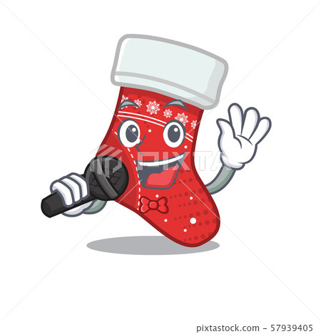 Singing christmas stocking character shaped in cartoon 57939405