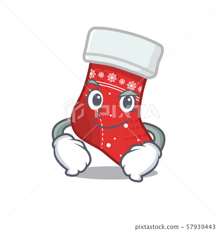 Smirking christmas stocking isolated in the mascot 57939443