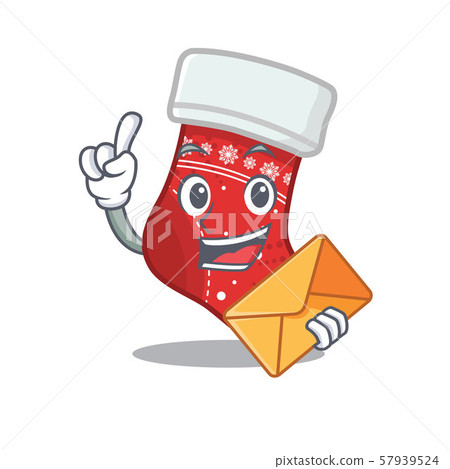With envelope christmas stocking isolated in the mascot 57939524