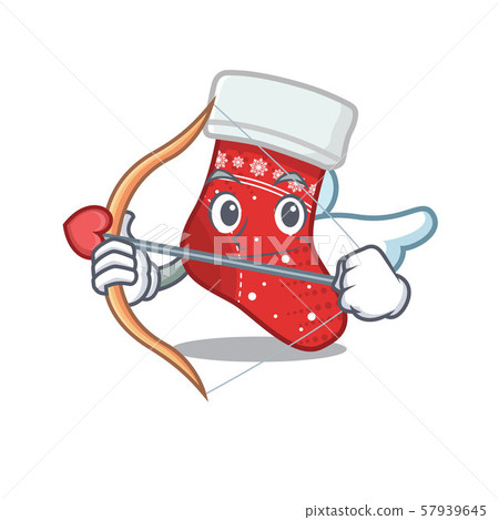 Cupid christmas stocking cartoon folded in cupboard Cupid christmas stocking cartoon folded in cupboard 57939645