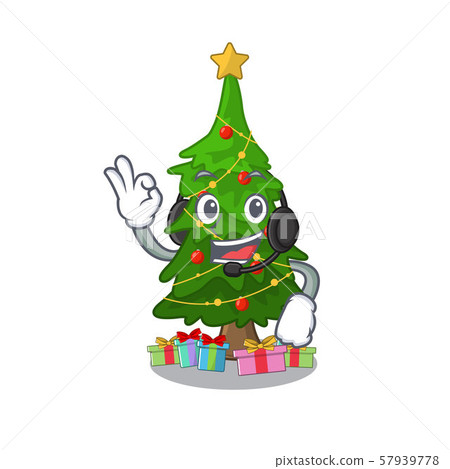 With headphone christmas tree toy shaped a character 57939778