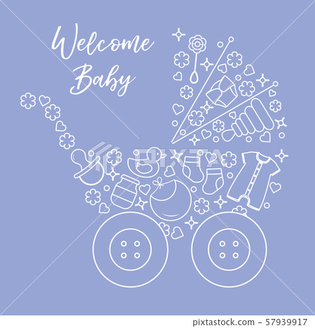 Newborn baby vector illustration Baby stroller 57939917