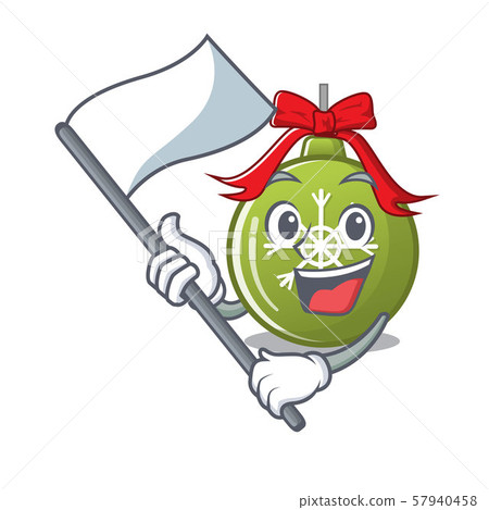 With flag christmas ball green cartoon decorate tree 57940458