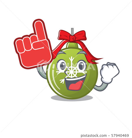 Foam finger christmas ball green cartoon decorate tree Foam finger christmas ball green cartoon decorate tree 57940469