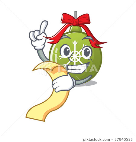 With menu christmas ball green with mascot shape With menu christmas ball green with mascot shape 57940555
