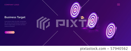 Business target isometric, dart board with arrow 57940562