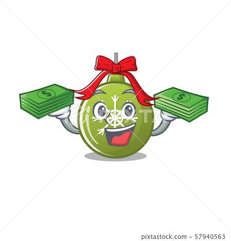 With money bag christmas ball green with mascot shape 57940563