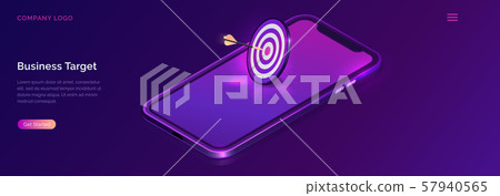 Business target isometric, dart board with arrow Business target isometric, dart board with arrow 57940565
