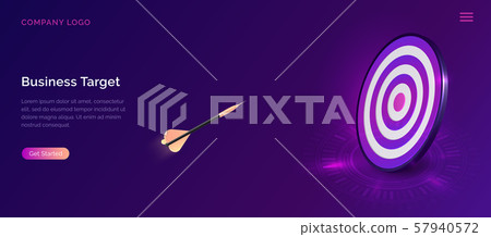 Business target isometric, dart board with arrow Business target isometric, dart board with arrow 57940572