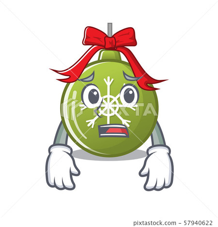 Afraid christmas ball green with mascot shape Afraid christmas ball green with mascot shape 57940622
