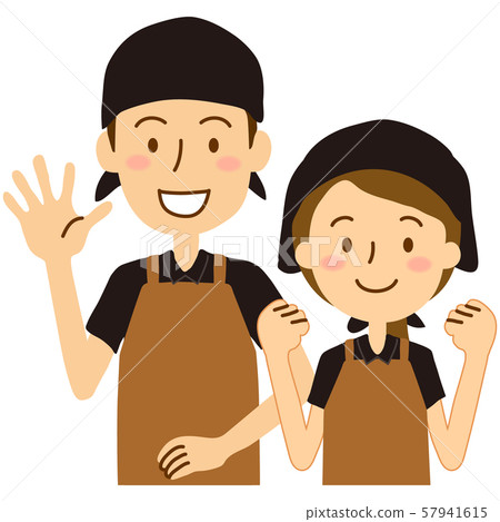 Apron triangle width polo shirt men and women beige black 57941615