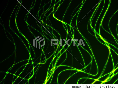Abstract futuristic bright green neon flowing wavy - Stock Illustration ...