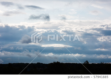 Thick beautiful clouds and clouds in the sky. 57941885