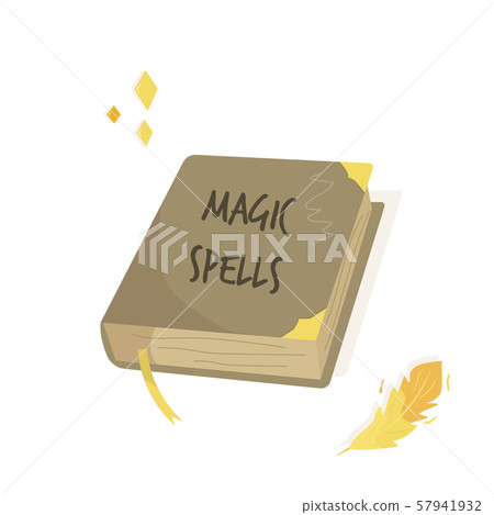 Magic Spells old wizard book. Vector illustration 57941932