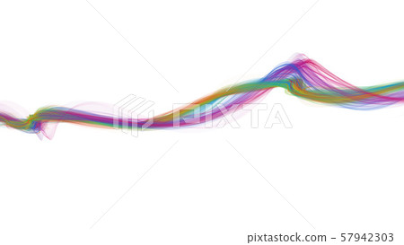 7 color wave background line white background - Stock Illustration ...