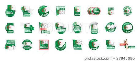 Algeria flag, vector illustration on a white background Algeria flag, vector illustration on a white background 57943090