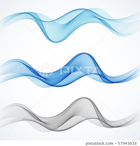 Abstract Blue Wave Set on Transparent Background. Vector Illustration. EPS10 Abstract Blue Wave Set on Transparent Background. Vector Illustration. EPS10 57943638