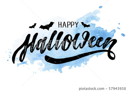 Happy Halloween lettering Calligraphy Brush Text Happy Halloween lettering Calligraphy Brush Text 57943938