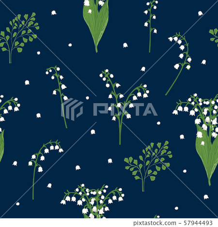 Lily of the valley seamless pattern 57944493