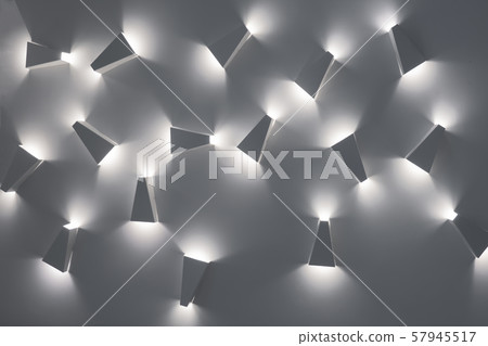 Cold light background. Design pattern. Web design background. Lights on ceiling. Light and shadow 57945517