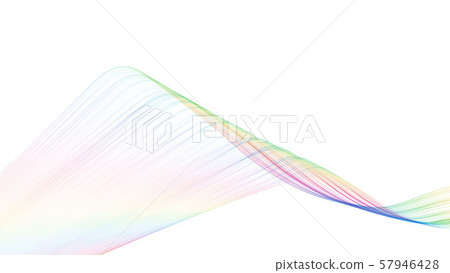 7色波背景線白色背景波較大 插圖素材 圖庫