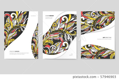 Abstract vector brochure cards set. Print art template of flyear, magazines, posters, book cover Abstract vector brochure cards set. Print art template of flyear, magazines, posters, book cover 57946903