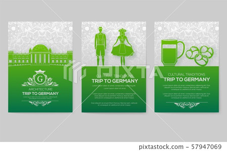 Set of Germany country ornament illustration concept. Art traditional, poster, book, poster Set of Germany country ornament illustration concept. Art traditional, poster, book, poster 57947069