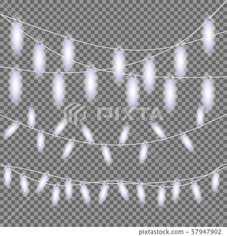 Bright blue Christmas lights isolated design 57947902