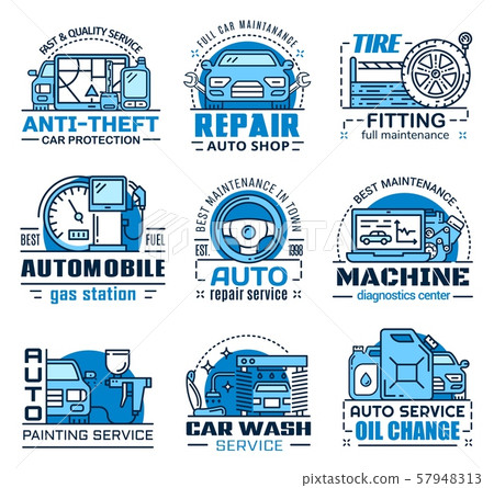 Vehicle repair and maintenance service icons 57948313