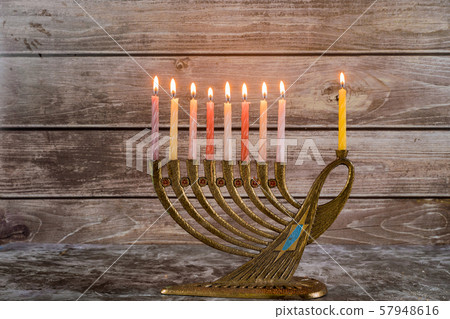 Chanukah candles all in a symbol jewish holiday 57948616