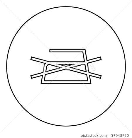 Prohibited Ironing is not allowed Clothes care symbols Washing concept Laundry sign icon in circle 57948720