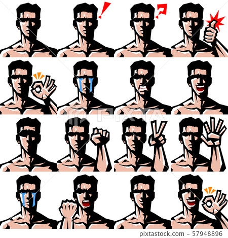 Businessman, office worker, man, naked, upper body, facial expression, simple, 57948896