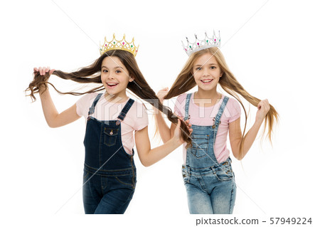 Spoiled children concept. Egocentric princess. Spoiled children concept. Egocentric princess. 57949224