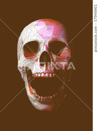 Engraving colorful low poly skull vector 57949901