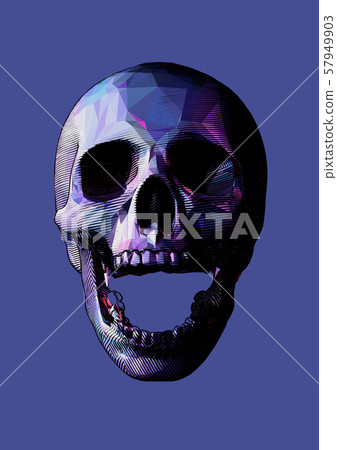 Engraving colorful low poly skull vector Engraving colorful low poly skull vector 57949903