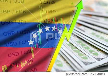 Venezuela flag and chart growing US dollar Venezuela flag and chart growing US dollar 57950041